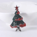 Christmas tree brooch with red and green rhinestones in an elegant white ceramic bowl - Vintage Red Green Rhinestone Pave Style (Christmas Tree 18)