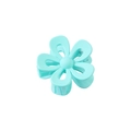 Macro shot of mint blue flower hair claw clip with matte acrylic finish and petal texture - Hollow - Lake Blue