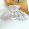 Elegante molletta per capelli in acetato rosa perlato con design cavo da 8 cm donna - Rosa Chiaro