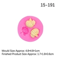 Rosa runde Silikonform mit drei Sahneblumen-Designs für DIY-Fondant-Kuchendekoration - Nr.2 Kürbis / Rosa