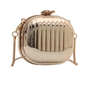 Mini golden acrylic evening clutch bag with metal frame and snake chain strap - Irregular Square Gold