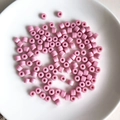 Pink cylindrical acrylic tube beads for DIY jewelry making displayed in a white bowl - 21# Pink