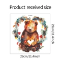 Detail of Christmas brown bear wall sticker with festive lights on a white background - 29*29cm/Christmas Bear