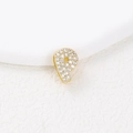 Macro shot of gold number 9 pendant with sparkling zircons on white background - P (Single Pendant)