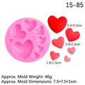 Herzförmige Silikonform in Rosa für Fondant und Schokolade in verschiedenen Größen - Stil 3-Herz Rosa