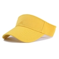 Bright yellow sun visor hat with textured fabric and adjustable back for sports and running - One Size / Yellow