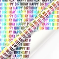 Rainbow holographic Happy Birthday gift wrapping paper with colorful metallic lettering - Colorful Bronzing Happy Birthday (Sheet) / 50*70CM