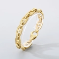 Gold-plated punk style curb chain bracelet for men with textured rectangular links - Gold (KB184816-KJX)
