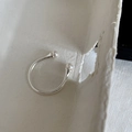 Minimalist silver butterfly ring featuring white pearls and sleek enamel finish - Minimalist Double Pearl
