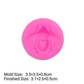 Rosa runde Silikonform mit detailreichem Bienenrelief für DIY-Handwerksprojekte - 1# Biene / Rosa