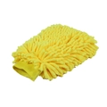 Yellow thick chenille car wash glove with microfiber plush and elastic wrist cuff - 100 g / Double Sided Chenille Yellow