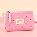 Neceser de lona rosa con patrón floral y etiqueta de estilo natural hecha a mano - Floral / Rosa Floral