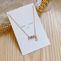 Rose gold 5201314 heart pendant necklace with shimmering crystal stones for women - 1314 Number Style / Rose Gold