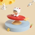 Toddler suction cup spinner toy featuring a cute boy in white cat hoodie on a red flyer - Cat Fish Spinner