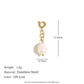 Irregular pearl pendant with 18K gold plated stainless steel clasp, weight 1.4g - Irregular Pearl Style (C9159)