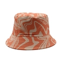 Vista dettagliata del cappello a secchiello con motivo marmorizzato arancione e beige - M (56-59cm) / Texture Sabbie Mobili Arancione (04)