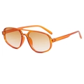 Retro-Pilotenbrille mit orangefarbenem transparentem Rahmen und Verlauf Gläser C103-P - Oranger Tee Rahmen Verlauf Tee Gläser