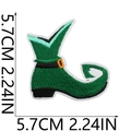 Detailed view of green shamrock embroidery boot patch with size measurements 5.7cm - No.7/Green Boot