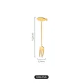 Golden 304 stainless steel dessert fork featuring a cute little fish handle design - Gold Little Fish Fork