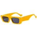 Modern rectangular sunglasses with bold lemon yellow frames and dark polarized lenses - Yellow