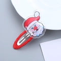 Christmas Santa Claus hair clip for girls with stars glitter and red ribbon finish - Red Santa Claus