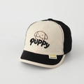 Close-up of the puppy embroidery and contrasting colors on the kids' baseball cap - 50cm (1-3 Years) / Black
