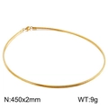Collana a catena serpente dorata in acciaio inossidabile con chiusura a moschettone - Stile Larghezza 2mm (KN107121-Z) / Oro