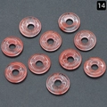 Ten pieces of pink transparent natural crystal agate round donut beads for DIY necklaces - 18mm Synthetic Cherry Quartz (Single)