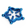 Adjustable non-piercing star-shaped nipple clip in metallic blue finish - Plum Blossom - Blue