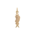 Golden fish pendant necklace with detailed scales and fins in polished titanium steel - Fish 11*3mm