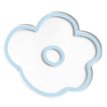 Minimalistischer hellblauer Untersetzer in Blumenform aus transparentem Acrylglas - Blau