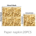 Detailansicht von 20 Papierservietten mit Strohmuster und Größenangaben für Kinder - Heuhaufen Serviette / 20 Stück (33cm)
