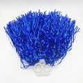Blue metallic cheerleading pom pom with white handle detail on white background - Double-button 20g Blue (general Density Suitable For Kindergarten And Primary School Students)