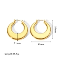 Polished gold hollow circular earrings with detailed size and weight measurements - Smooth Polished Hoop (HF-E3115)