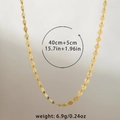 Polished gold seashell link necklace 40cm with 5cm extension, weighing 6.9g - Shell Link Chain