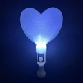 Blue LED heart-shaped glow stick with white handle and push button operation - Thickened Heart Wand Blue