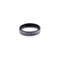 Ring aus gebürstetem schwarzem Edelstahl mit zwei kleinen Diamanten für Damen und Herren - US 6 / Schwarz