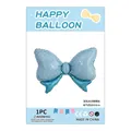 Ballon en aluminium bleu à pois en forme de nœud pour fête d'enfants 68x50cm - Nœud Bleu à Pois