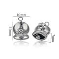 Silver stainless steel star-shaped bell charm with small zircons and mirror reflection - Star Shape-Steel Color