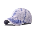 Detail der verwaschenen Denim-Baseballkappe mit verstärkten Nähten und sechsflächigem Design - M (56-58cm) / Denim Hellviolett