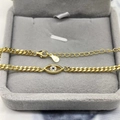 Elegantes S925 Sterling Silber Armband mit blauem Zirkonia Auge in einer Schmuckschatulle - Gold