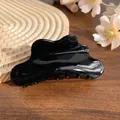Glossy black cloud-shaped hair claw clip in a minimalist resin design for women - Glossy Black