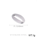 Colgante ovalado de acero inoxidable plateado número 0 15x8mm para joyas DIY - Color Acero