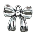 Hollow silver bow alloy pendant charm for DIY necklaces and handmade jewelry crafts - 1pc Small Bow 13x14mm