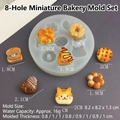 Molde de silicona de 8 cavidades para mini pan y donuts, 8,2x8,2x1,3cm, para decoración - Molde de Pan de Queso Tostado de 8 Cavidades