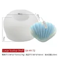 Large shell silicone candle mold with blue finished seashell candle product display - Large Shell HY-72