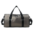 Gray cylindrical dry wet separation travel bag with handles and Young Fe logo detail - Plain Style / Champagne