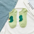 Calcetines invisibles de algodón verde claro para mujer con patrón de aguacate - Aguacate Verde