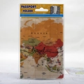 Portapassaporto in PVC con mappa del mondo vintage e scritta travel in confezione - Mappa di Viaggio Colorata