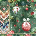 6x6 Christmas scrapbook paper pad with 12 vintage holiday designs on 160gsm cardstock - R2579 24 Sheets